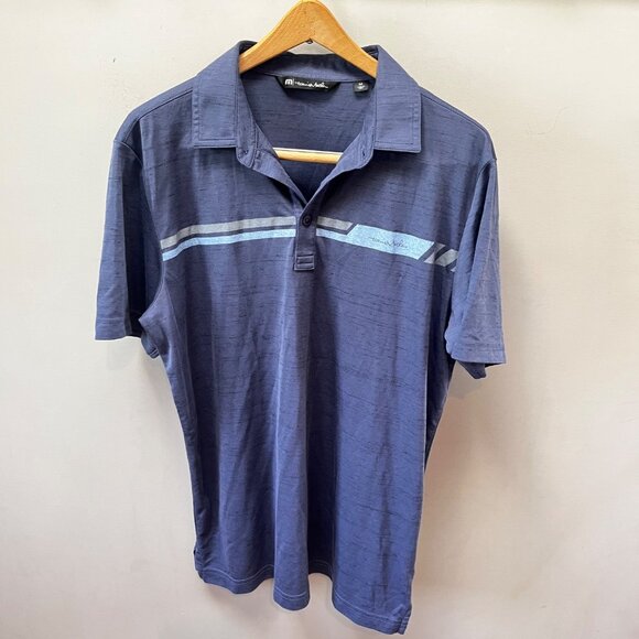 Travis Mathew Mens Navy Blue Pima‎ Cotton Golf Polo Shirt Size M - Picture 1 of 5